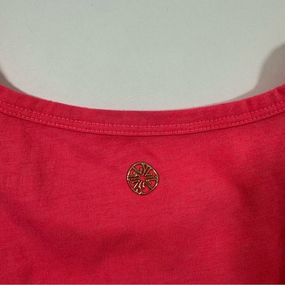 Lilly Pulitzer Greer Tank Top Luxletic Twist Crop Solid Coral Spritz - Picture 5 of 7